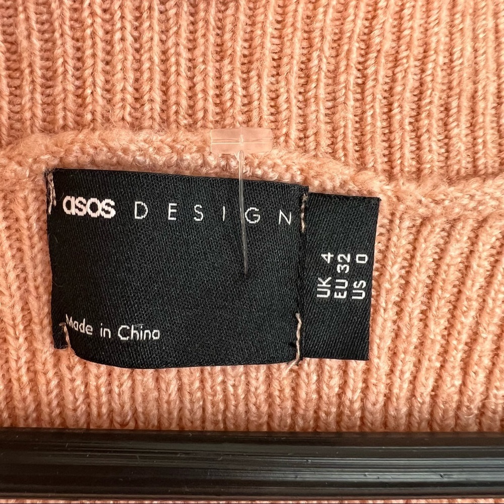 ASOS DESIGN Tall Scoop Neck Womens Sz O  US S Cardigan Pink Classic - Picture 6 of 9